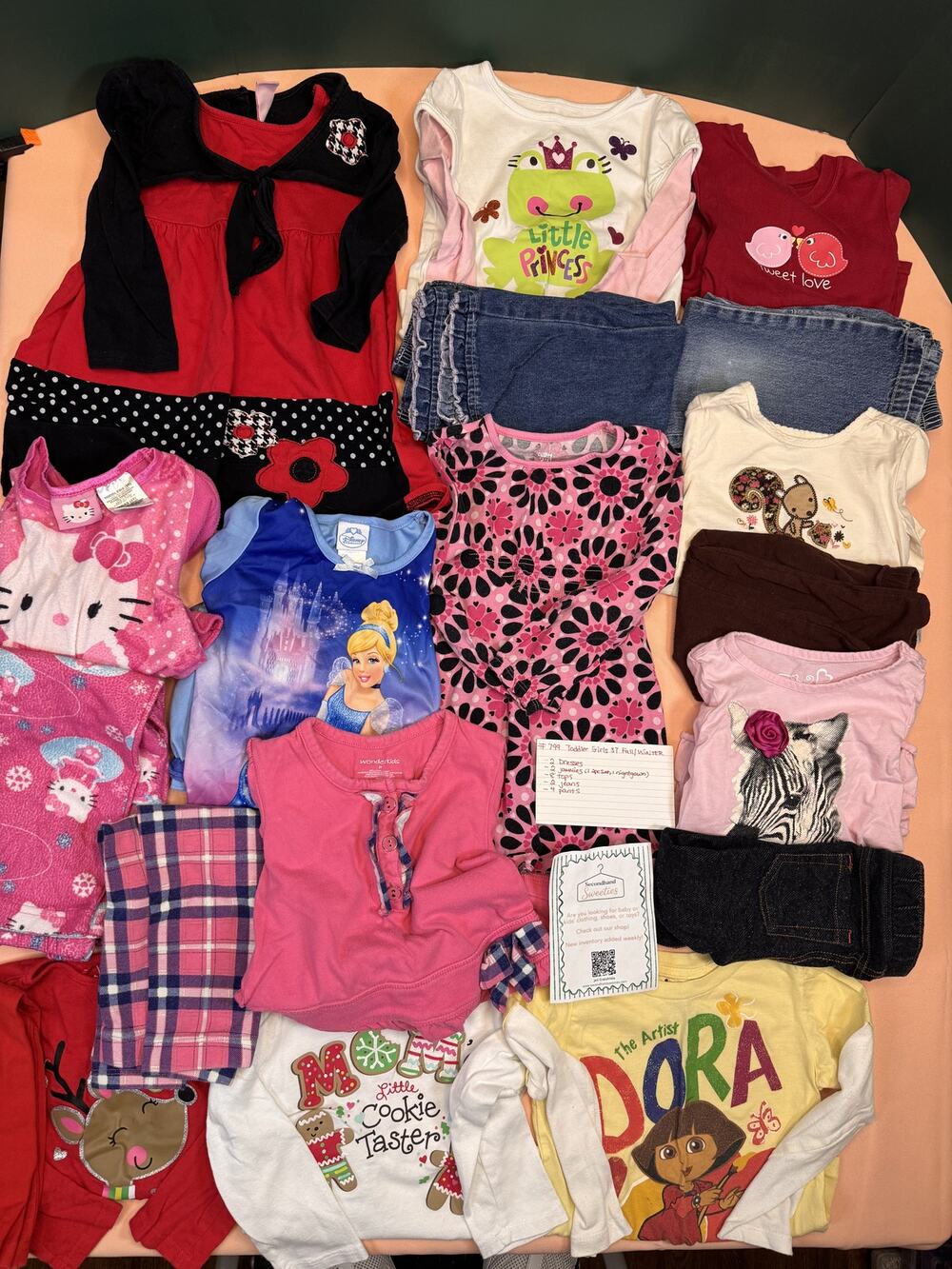 Toddler Girls 3T Fall Winter Clothing Bundle 18 Pc Lot SKU #799